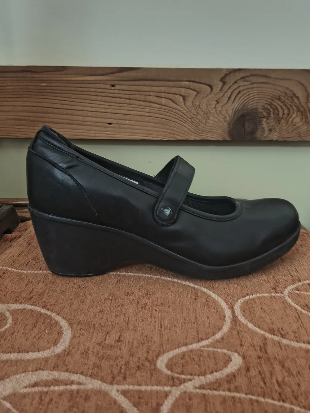 Crocs Black Mary Jane Wedge Pumps - Women's Comfort Heel Ginger Work